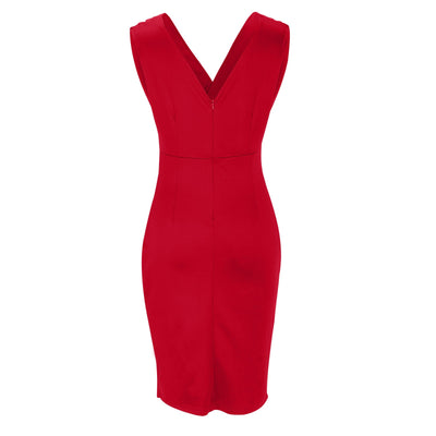 Floria – Enges Kleid mit V-Ausschnitt und Schlitz