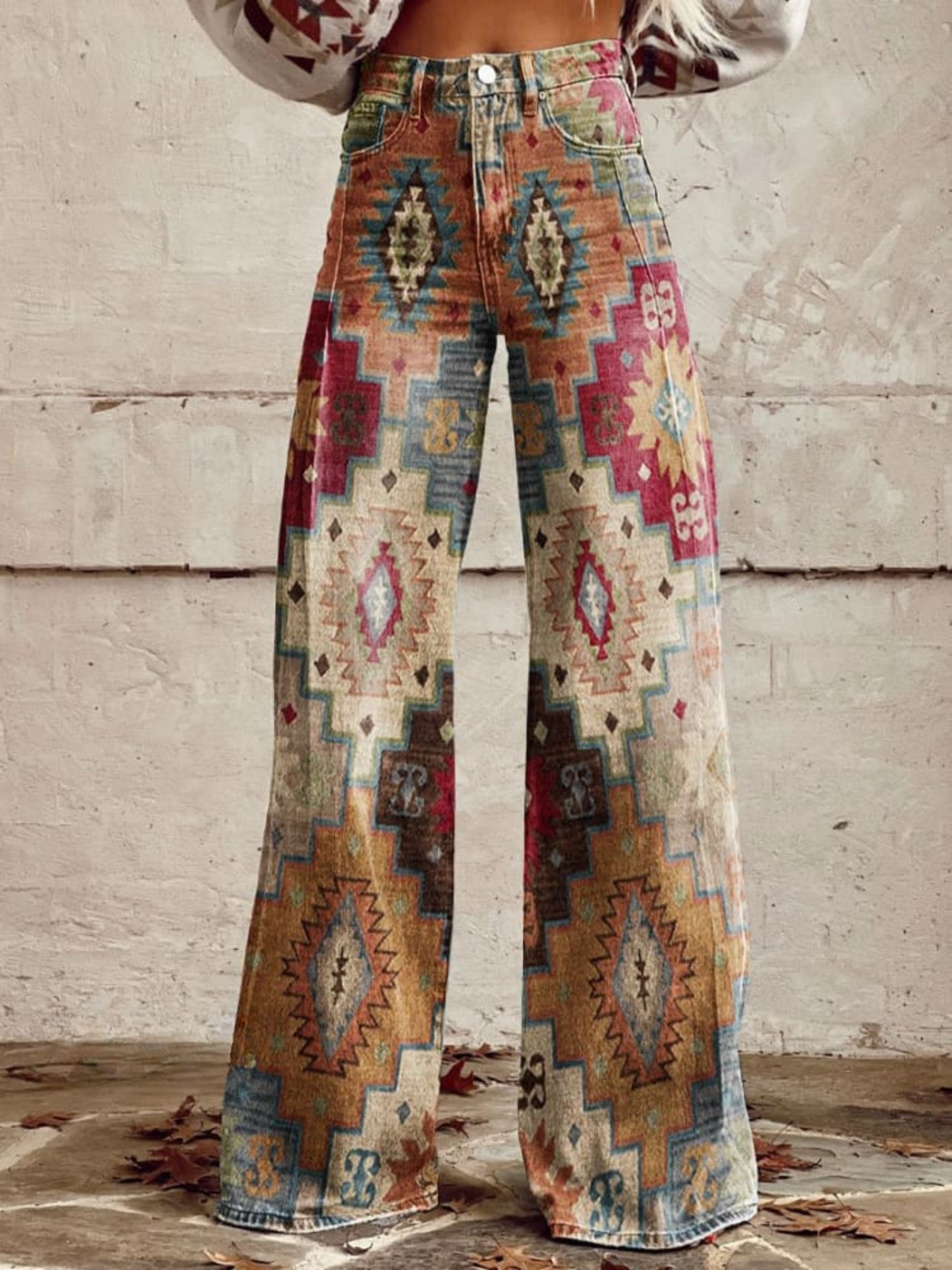 LÉA | Pantaloni Retro a Chevron Eleganti e Moderni