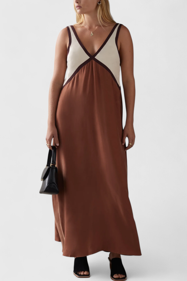 Diamond – Boho-Maxikleid für den Sommer mit femininem V-Ausschnitt
