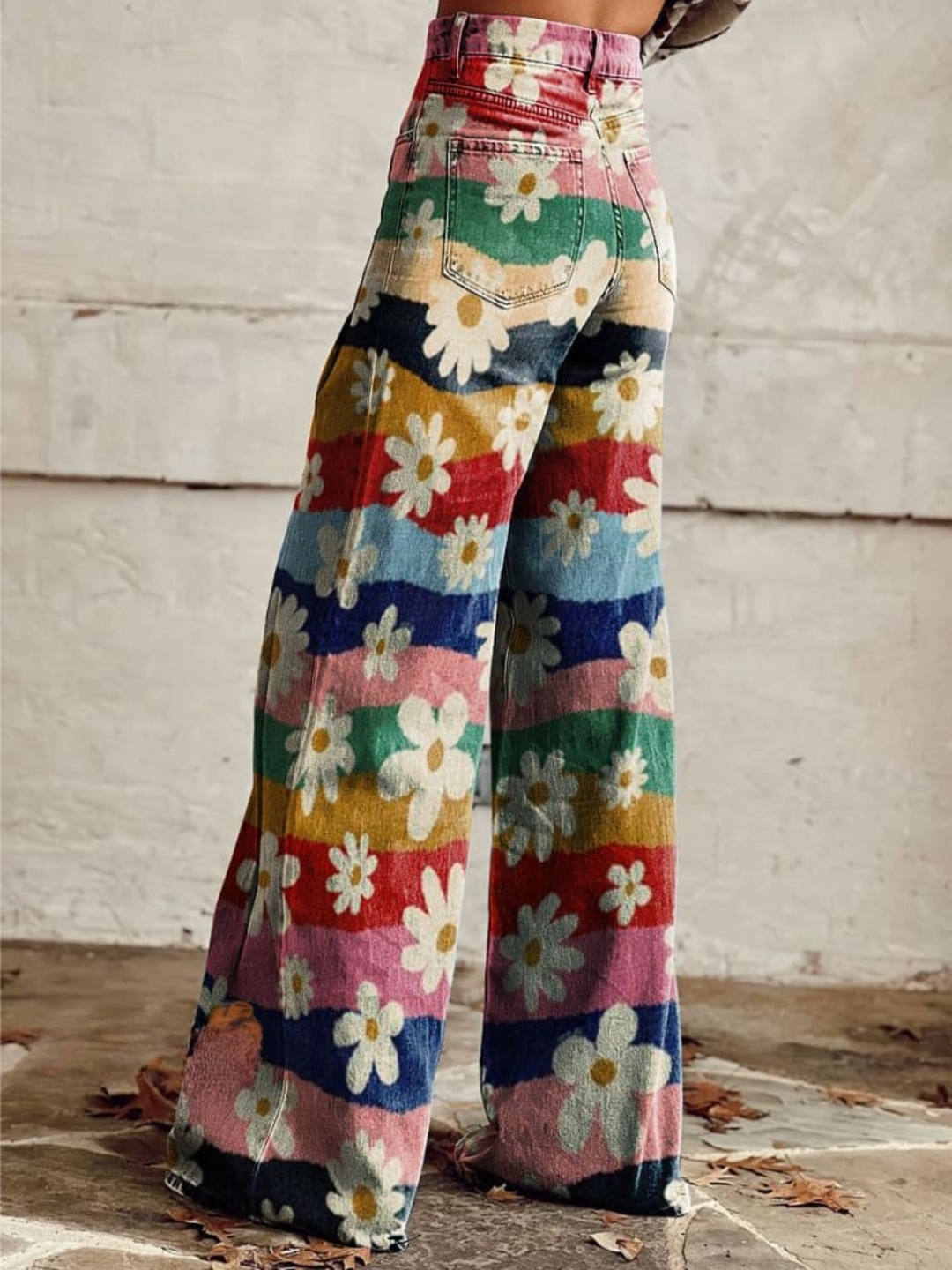LÉON | Pantaloni Retro Floreali Eleganti e Confortevoli