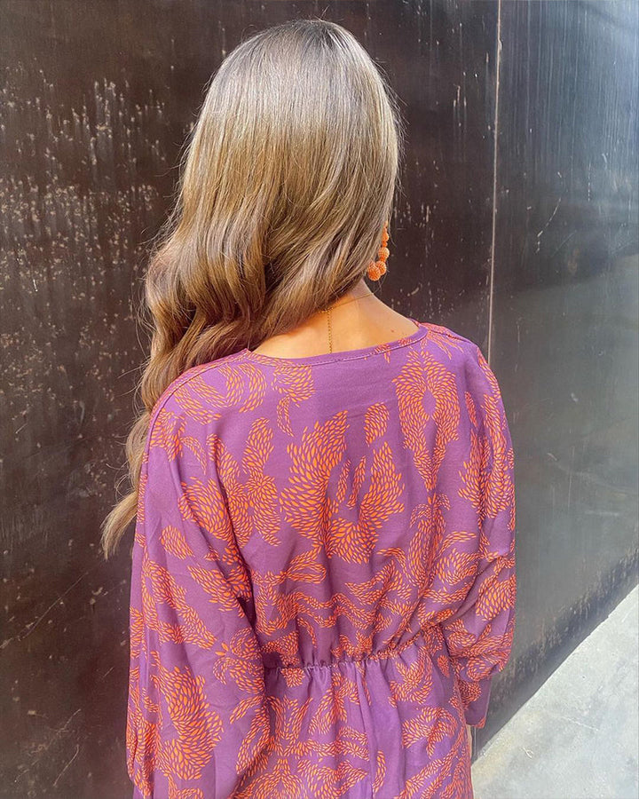 Valerie™ | Vintage Kleid mit langen Ärmeln und V-Ausschnitt