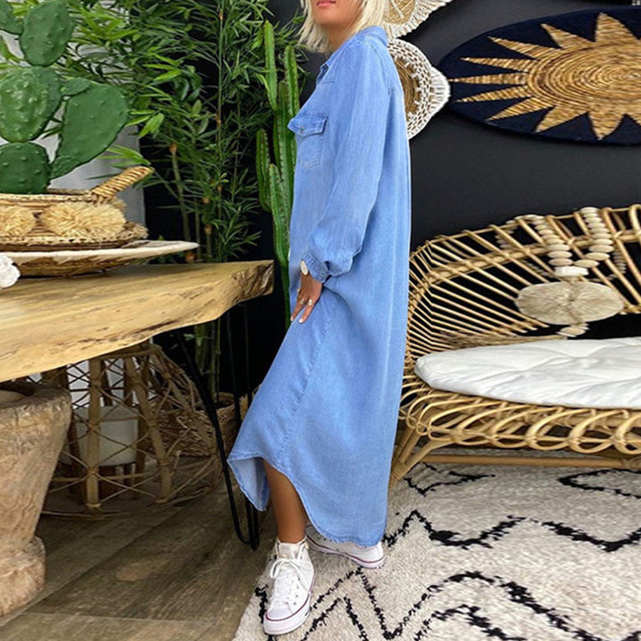 Lina™ – Langärmliges Maxikleid aus Denim