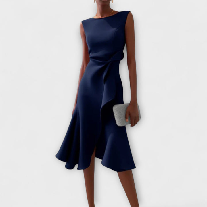 Juliette – Asymmetrisches, drapiertes Midikleid