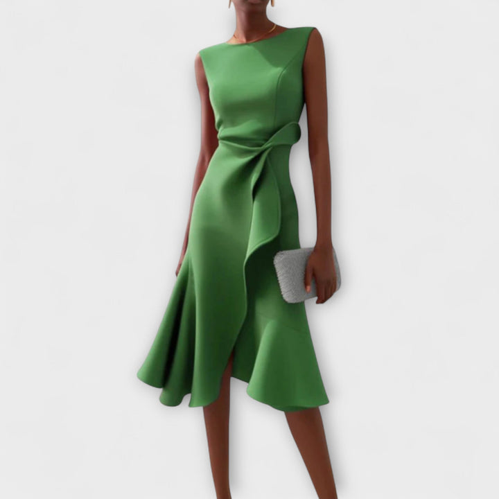Juliette – Asymmetrisches, drapiertes Midikleid