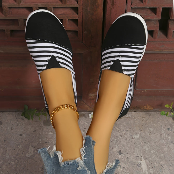 🔥 Tagesangebot: 50 % Rabatt – Bequeme Damen Slip-On Sneaker mit orthopädischer Unterstützung und Streifenmuster!