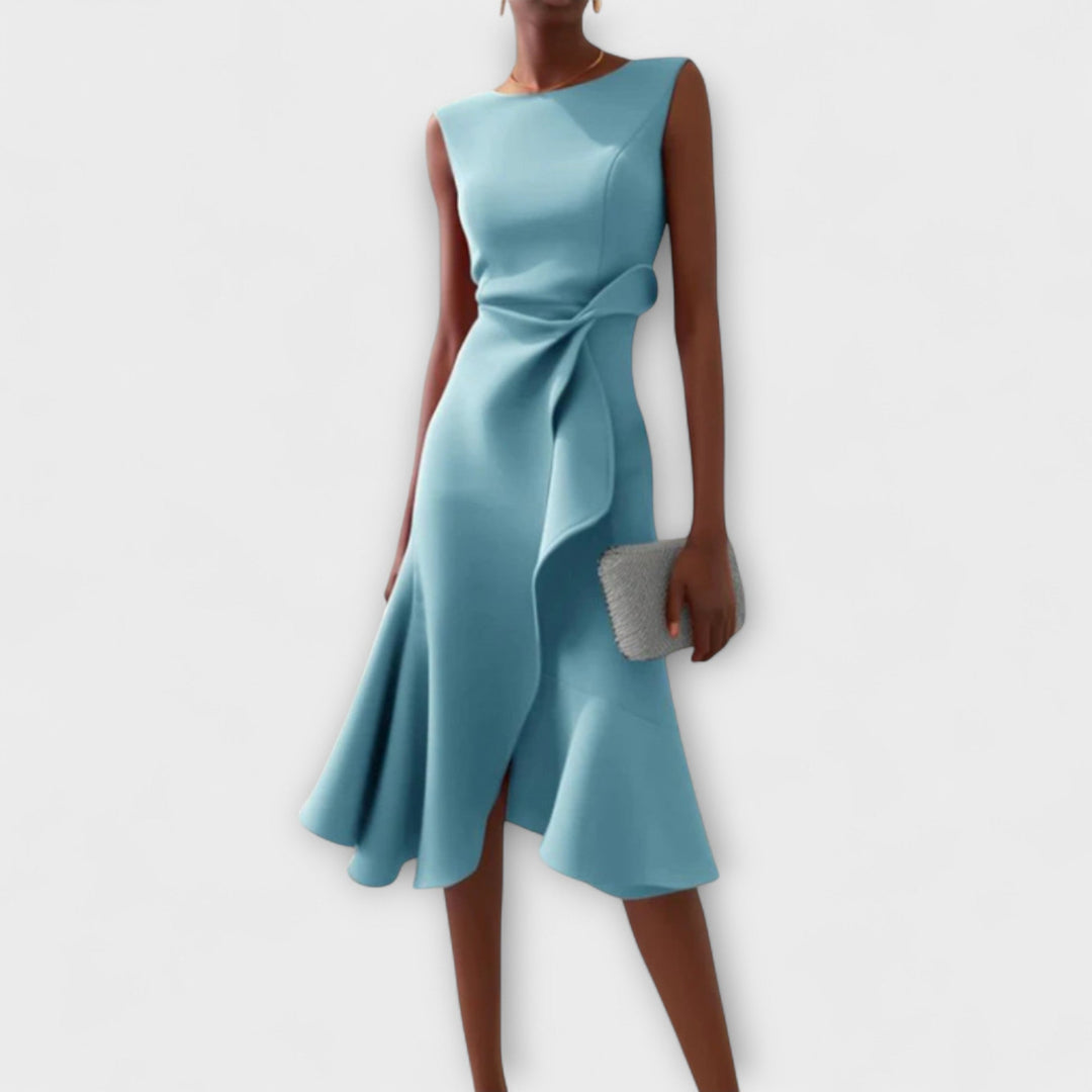Juliette – Asymmetrisches, drapiertes Midikleid