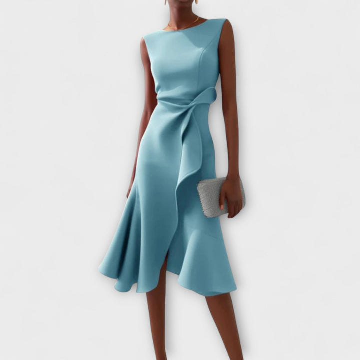 Juliette – Asymmetrisches, drapiertes Midikleid