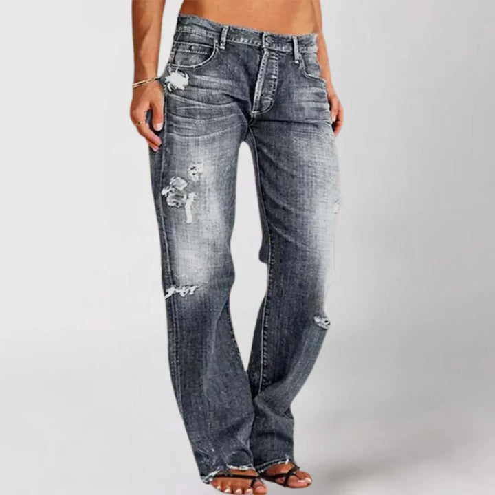 WIBKE - WEITE JEANS MIT USED-EFFEKT