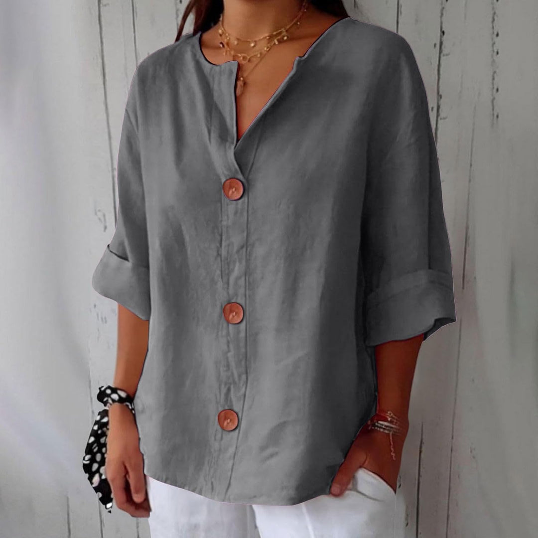 Noora™ | Lässige Leinenbluse für zeitlose Eleganz