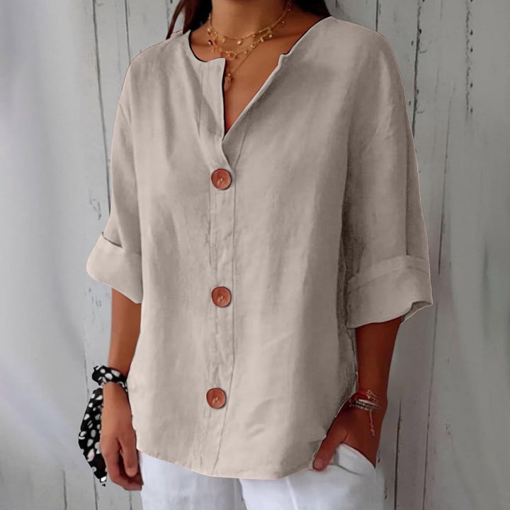 Noora™ | Lässige Leinenbluse für zeitlose Eleganz