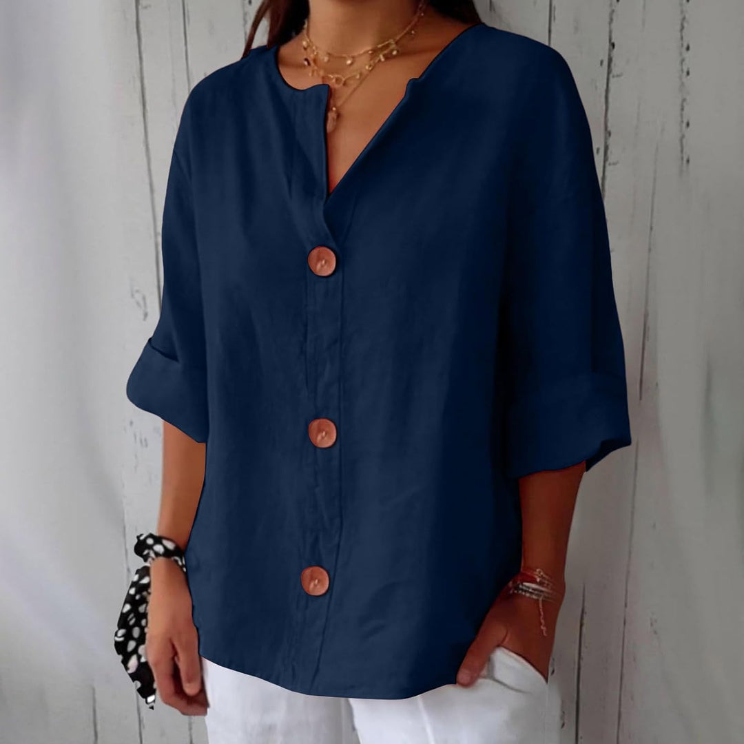 Noora™ | Lässige Leinenbluse für zeitlose Eleganz