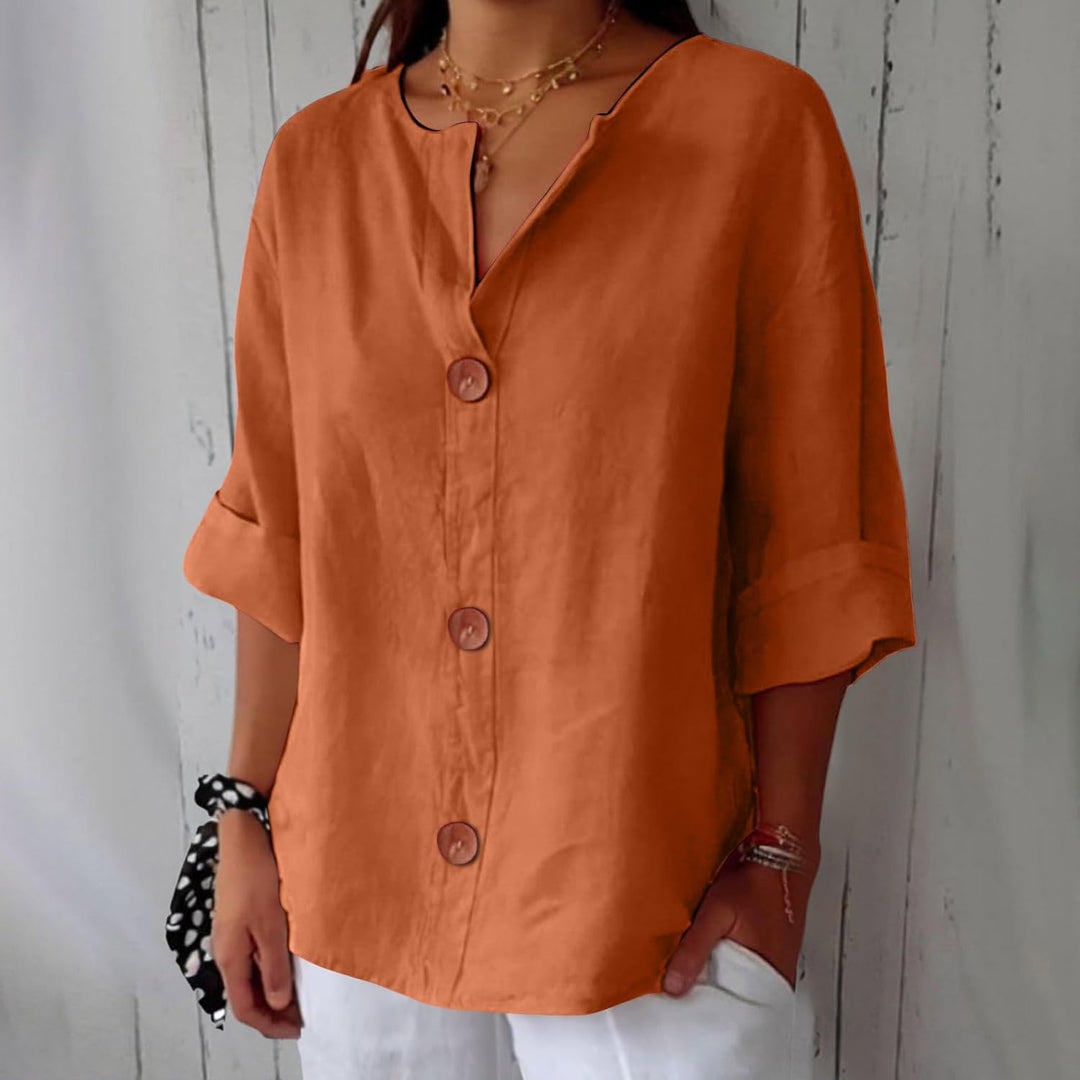 Noora™ | Lässige Leinenbluse für zeitlose Eleganz