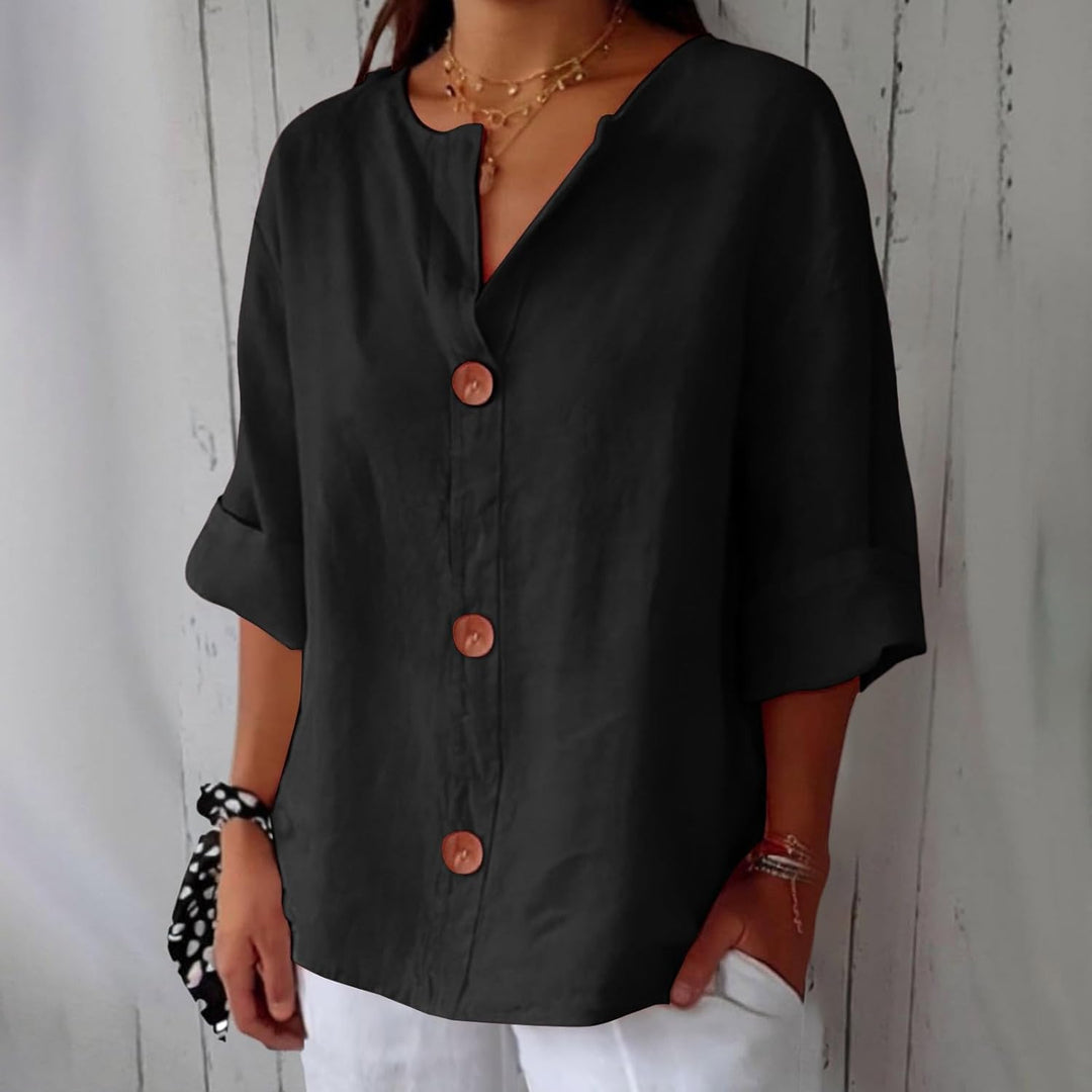Noora™ | Lässige Leinenbluse für zeitlose Eleganz