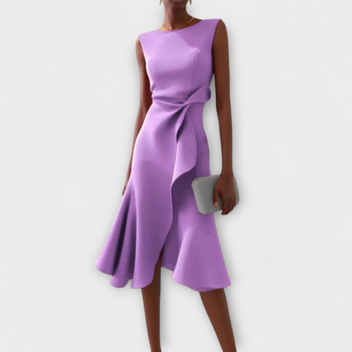 Juliette – Asymmetrisches, drapiertes Midikleid