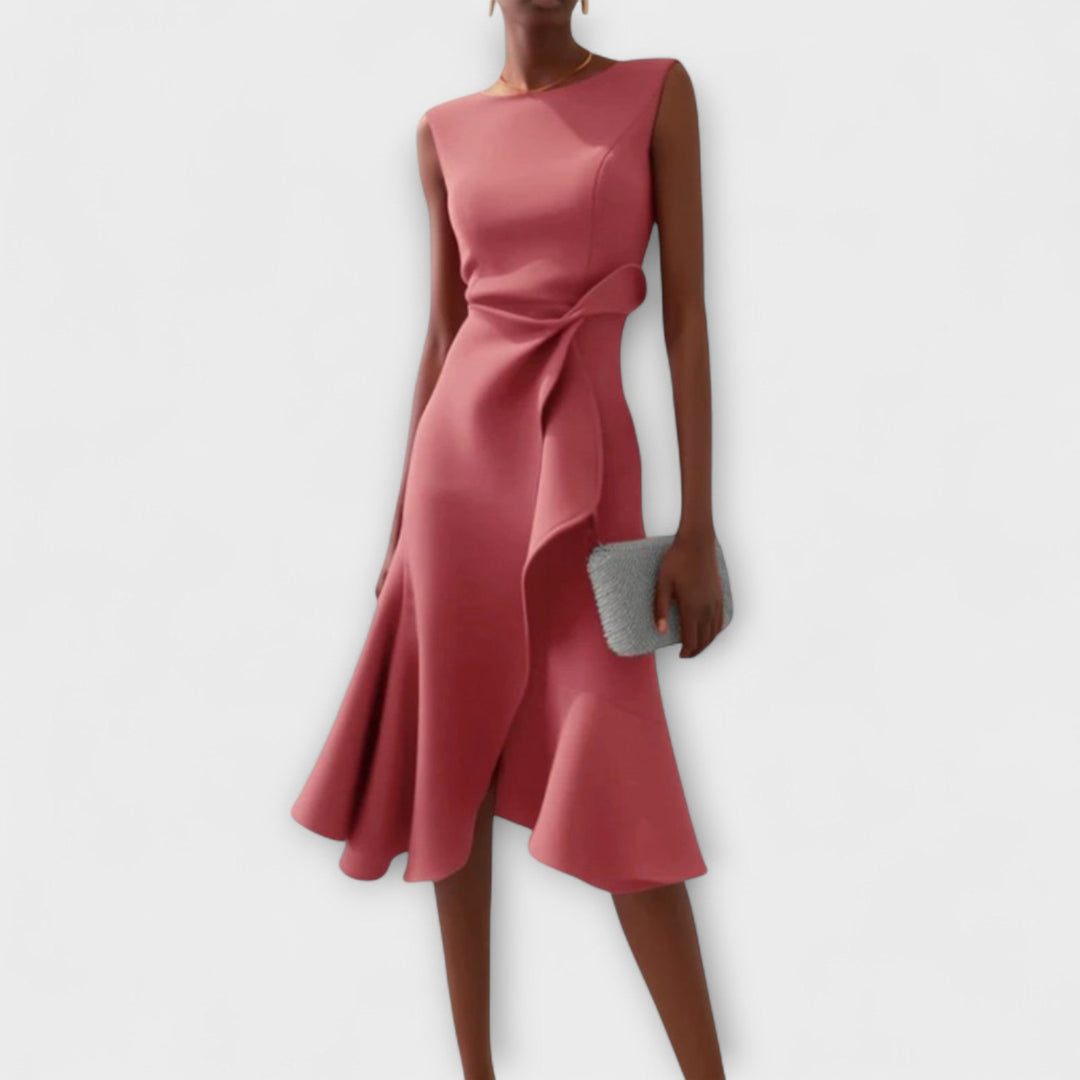 Juliette – Asymmetrisches, drapiertes Midikleid