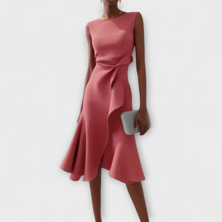 Juliette – Asymmetrisches, drapiertes Midikleid