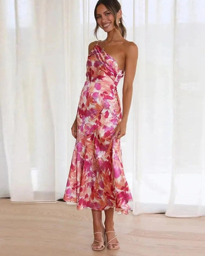 Greta™ | Asymmetrisches Maxi-Kleid mit Blumenmuster für Damen