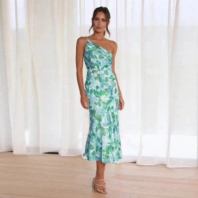 Greta™ | Asymmetrisches Maxi-Kleid mit Blumenmuster für Damen