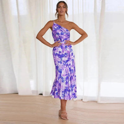Greta™ | Asymmetrisches Maxi-Kleid mit Blumenmuster für Damen