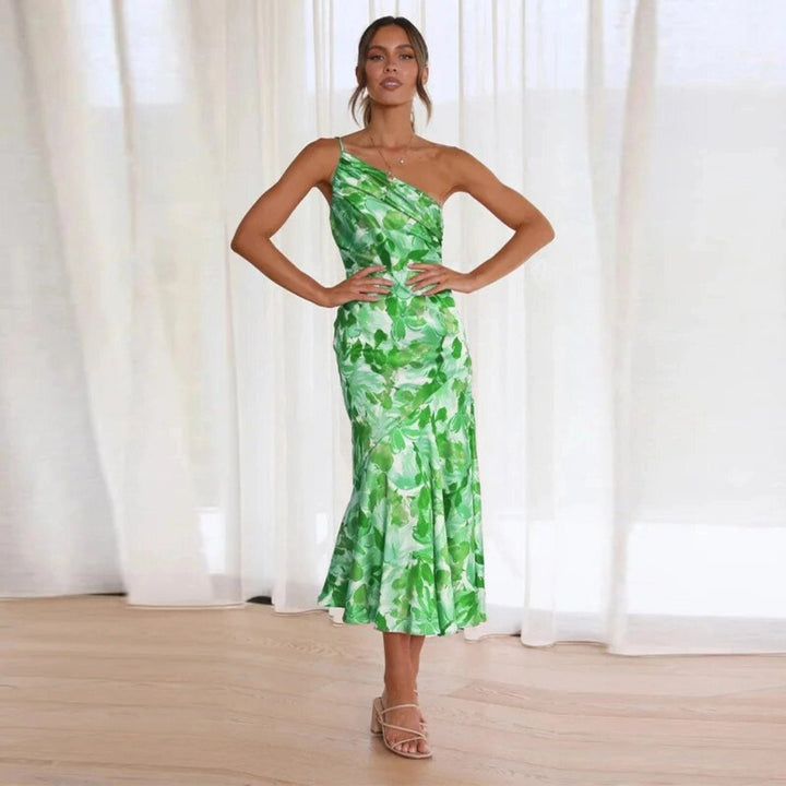 Greta™ | Asymmetrisches Maxi-Kleid mit Blumenmuster für Damen