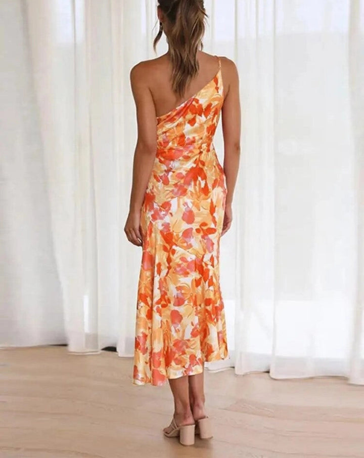 Greta™ | Asymmetrisches Maxi-Kleid mit Blumenmuster für Damen
