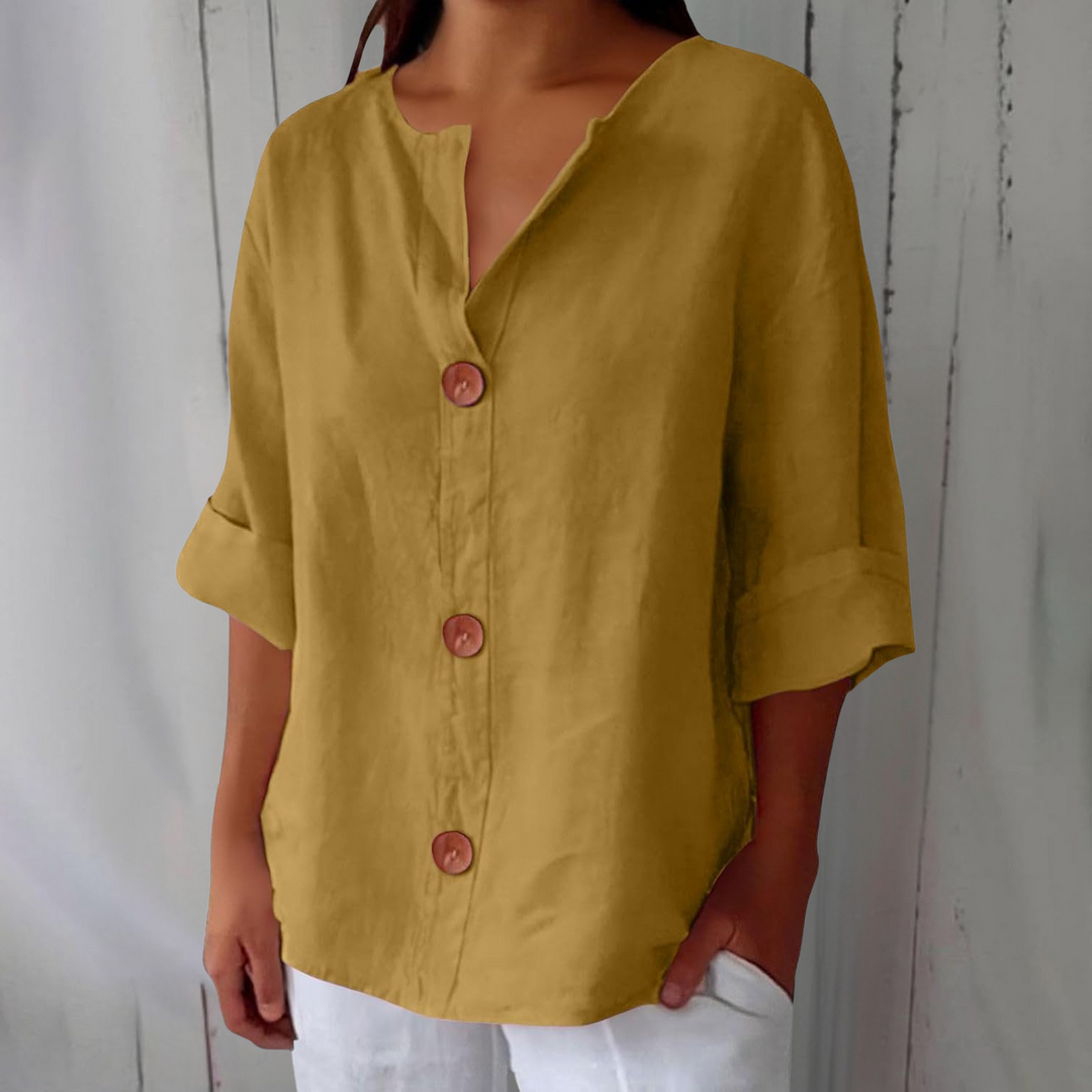 Noora™ | Lässige Leinenbluse für zeitlose Eleganz