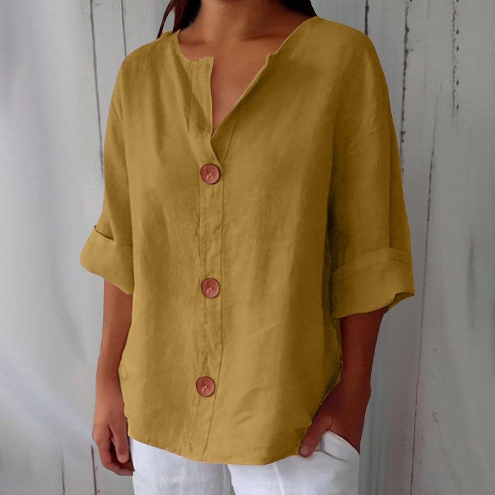 Noora™ | Lässige Leinenbluse für zeitlose Eleganz