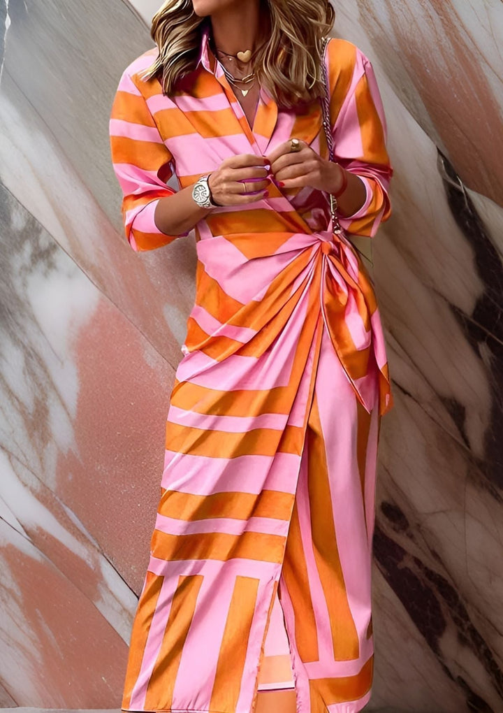 DF-FASHION | Robe Portefeuille Imprimée