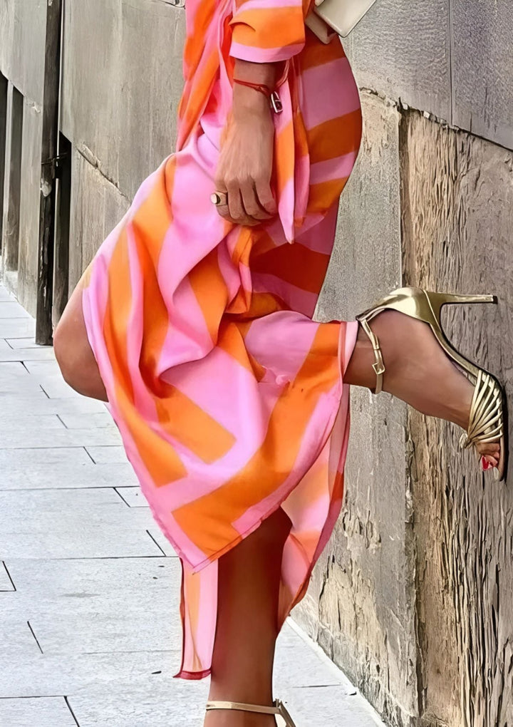DF-FASHION | Robe Portefeuille Imprimée