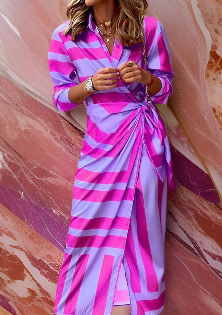 DF-FASHION | Robe Portefeuille Imprimée