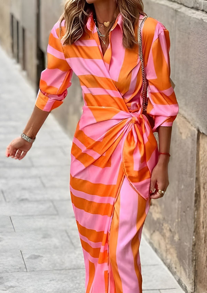 DF-FASHION | Robe Portefeuille Imprimée
