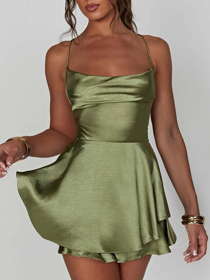 Anastacia™ - Rückenfreies Romper Satin Kleid