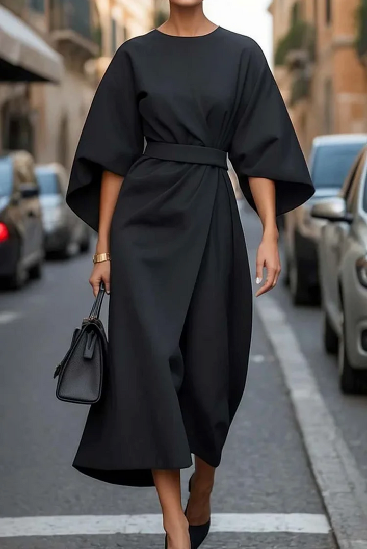 Ambra™ | Raffiniertes Kleid mit Puffärmeln und Gürtel