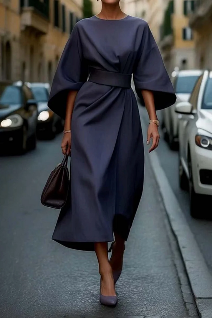 Ambra™ | Raffiniertes Kleid mit Puffärmeln und Gürtel
