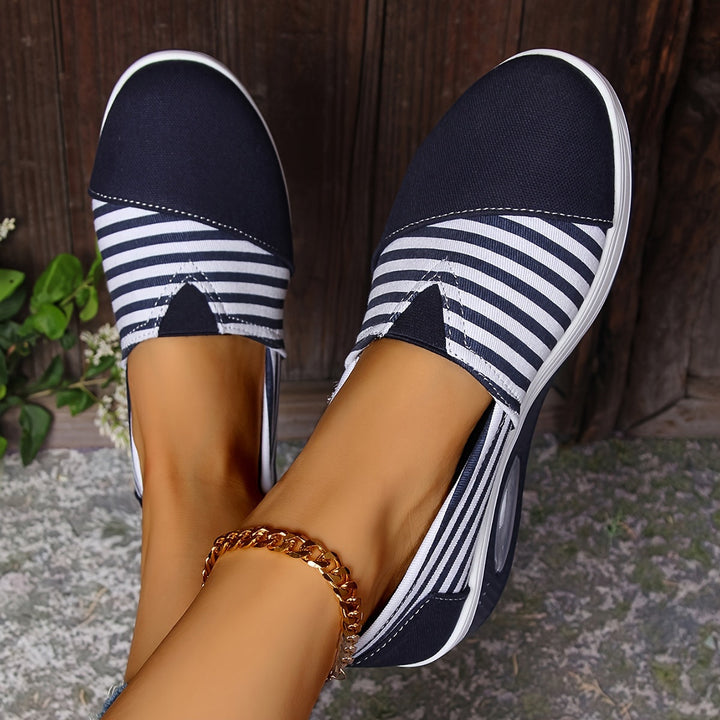 🔥 Tagesangebot: 50 % Rabatt – Bequeme Damen Slip-On Sneaker mit orthopädischer Unterstützung und Streifenmuster!