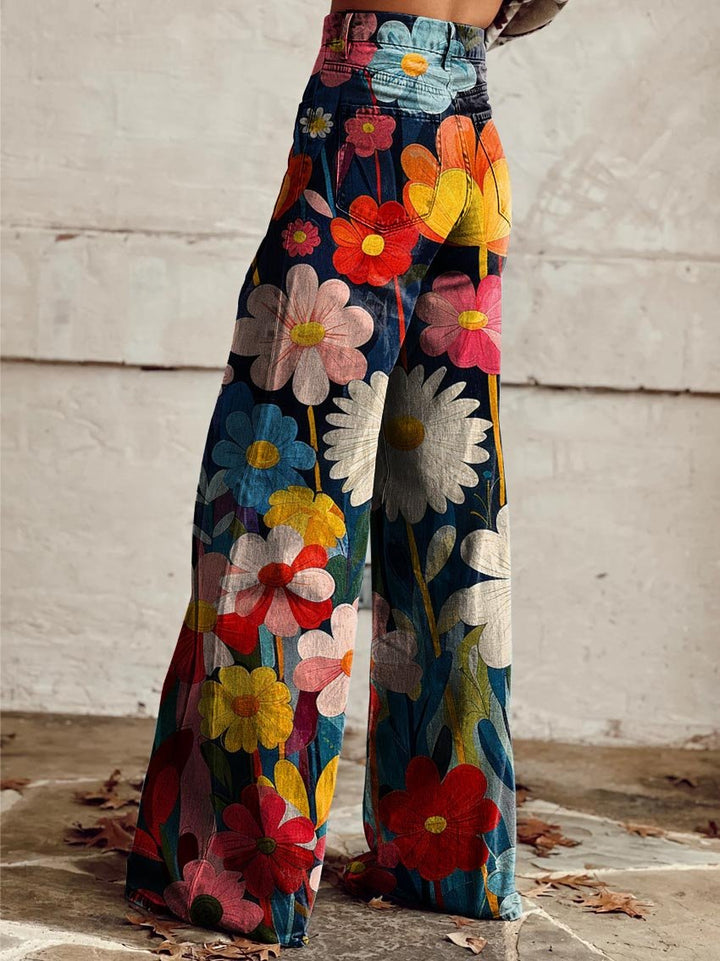 LÉNA | Pantaloni Ampi a Fiori Eleganti e Moderni